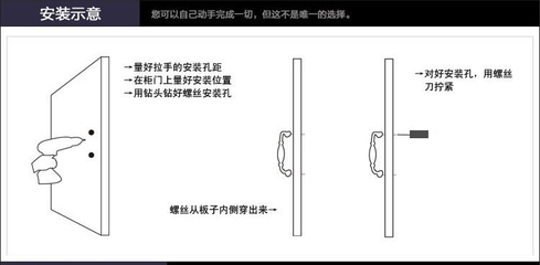 安装橱柜打拉手孔距