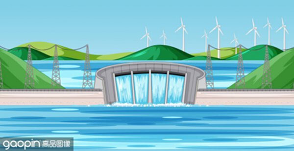水力发电原理示意图