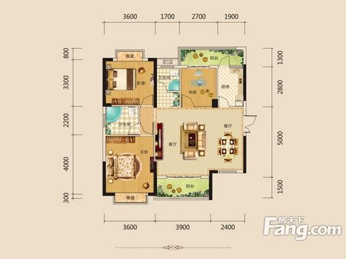 双阳台户型图