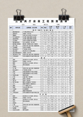装修物料清单