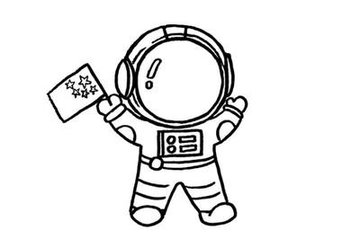 太空人简笔画幼儿图片