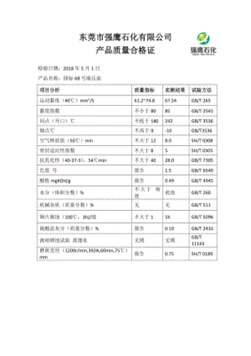 国标抗磨液压油参数