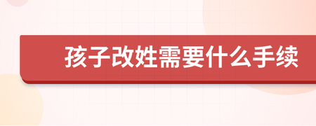 给孩子改姓需要什么手续
