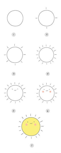 太阳和月亮简笔画彩色图片 太阳和月亮