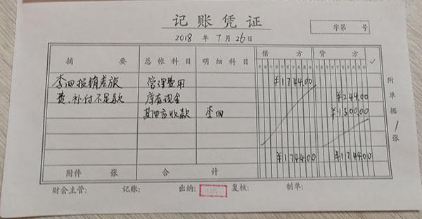 预支费用报销时日记帐应该怎么写