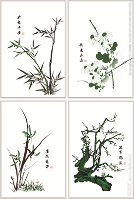 梅兰竹菊装饰画