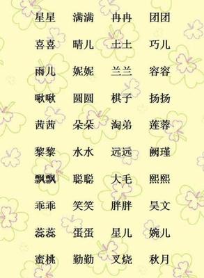 有哪些好听的小名