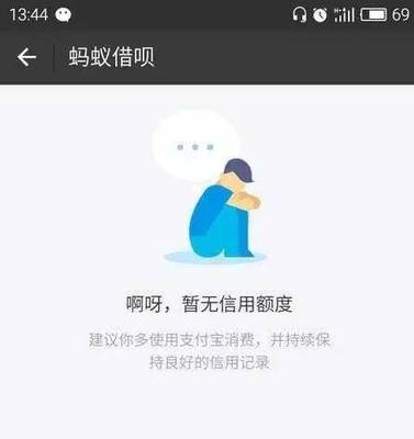 蚂蚁借呗暂无信用额度是什么意思