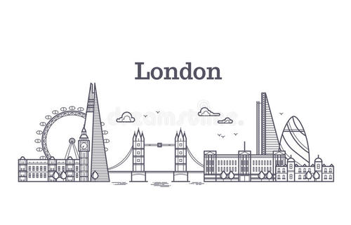 伦敦的著名建筑简笔画图片
