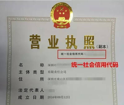 工商营业执照号