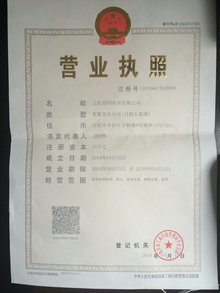 分公司营业执照样本