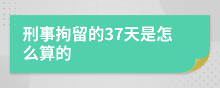刑事拘留37天怎么算