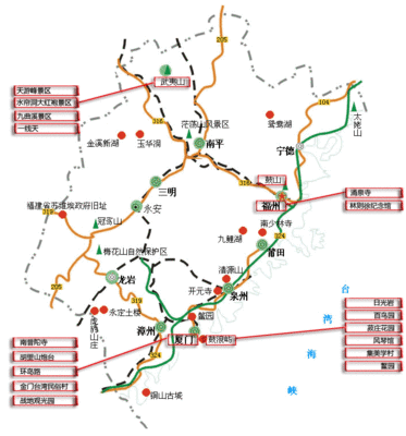 福建旅游路线