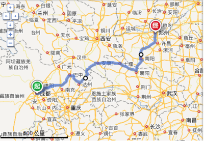 郑州到成都多少公里