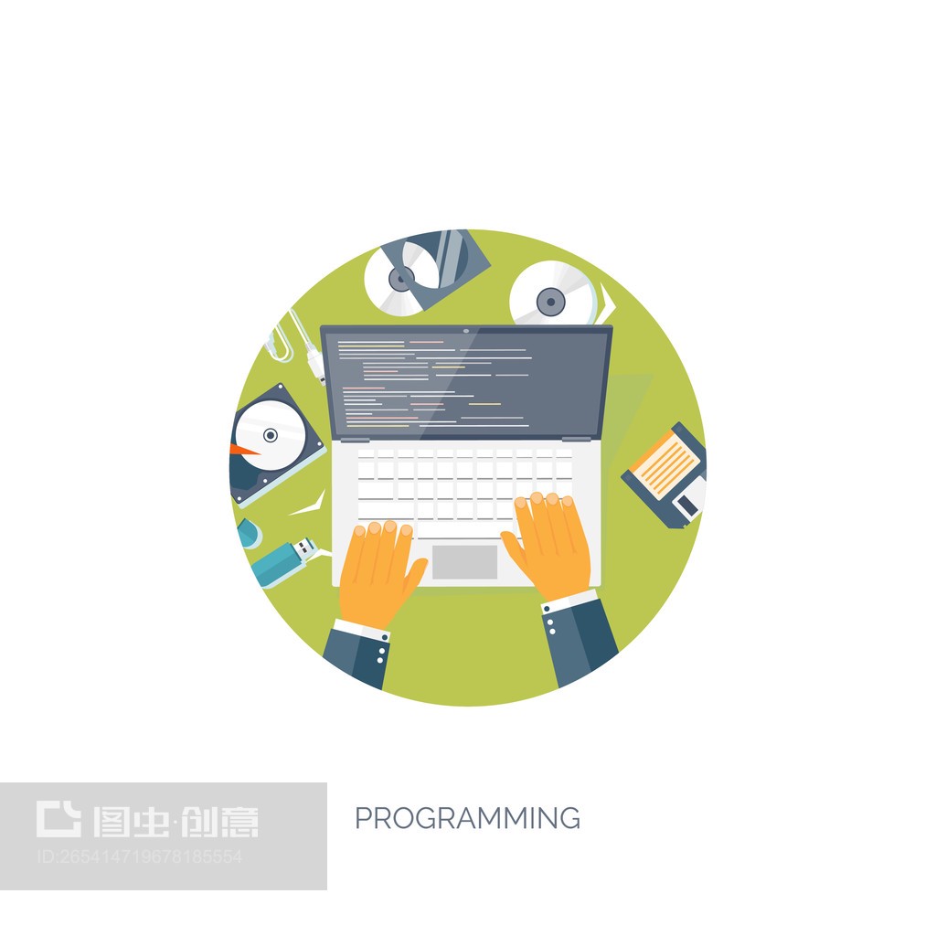 矢量图。平面背景。编码,编程。SEO。搜索引擎优化。应用程序开发,创建。软件,程序代码。网页设计。Vector illustration. Flat background. Coding, programming. SEO. Search engine optimization. App development, creation. Software, program code. Web design.