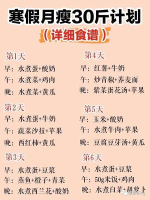 减肥的食谱和安排表