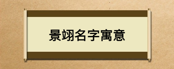 景字用在名字的寓意