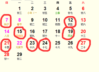 2016年2月13阴历是多少