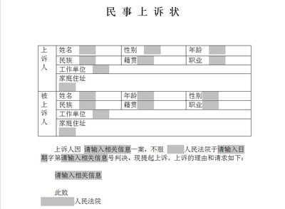 如何写民事诉讼状