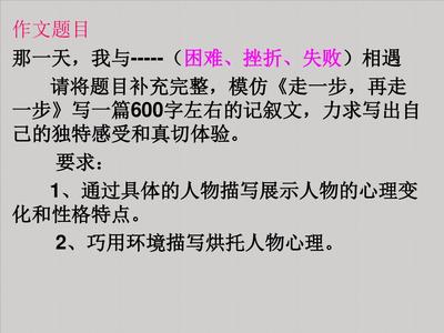 那天我与挫折相遇作文600字作文怎么写