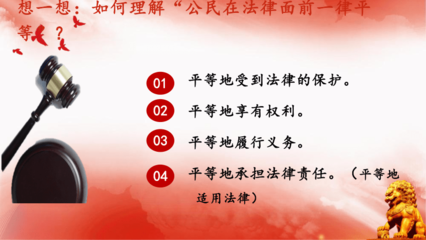 公民在法律面前一律平等