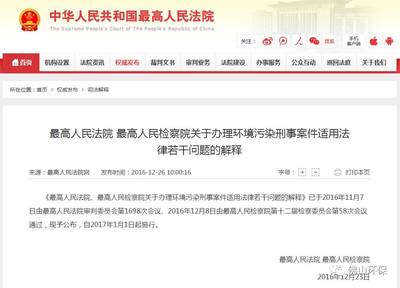 环境污染罪司法解释