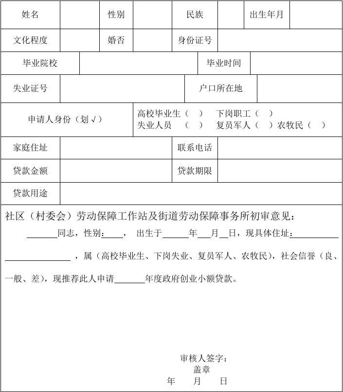 小额贷款申请