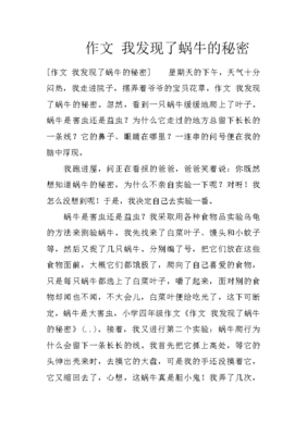 我发现了新的秘密作文怎么写