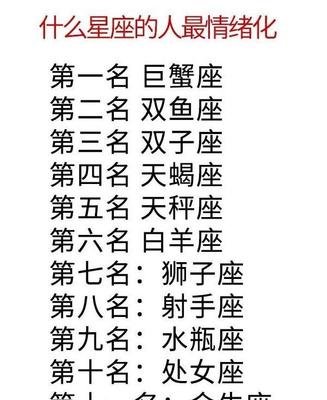 最情绪化的星座