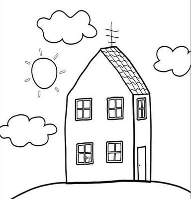 幼儿园简易图画房子图片