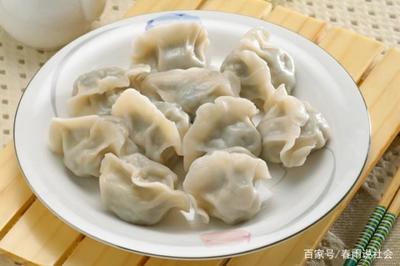 紫菜香菇馅的饺子