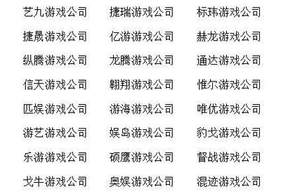 游戏公司起名