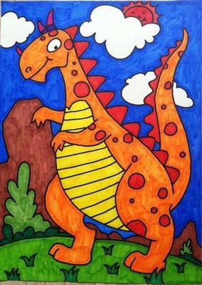 恐龙怎么画儿童画