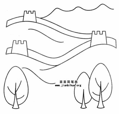 萬里長城簡筆畫大全圖片長城橫向簡筆畫圖片長城簡筆畫簡單點的畫萬里