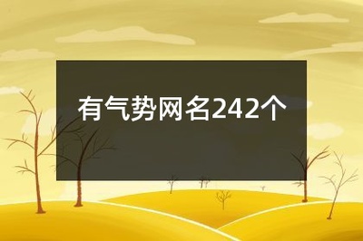 有气势的网名
