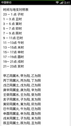 五行时间对照表