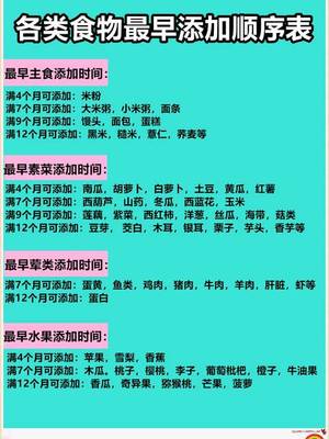 四个月宝宝辅食表