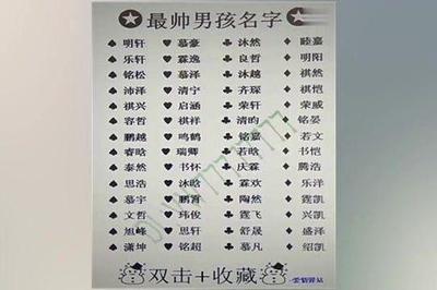 带帅的男孩名字
