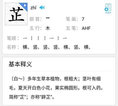芷字五行