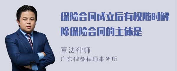 有权随时解除保险合同的主体是