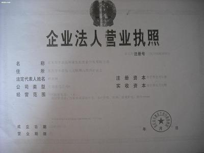 公司法人营业执照