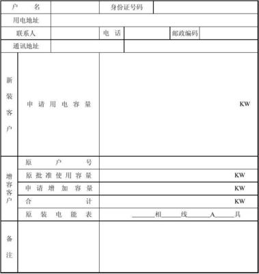 居民用电申请书