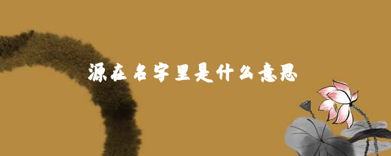 起名源字的意思