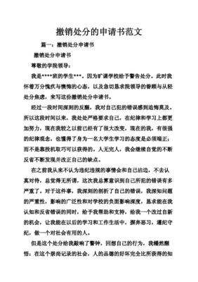 撤销处分申请书范文