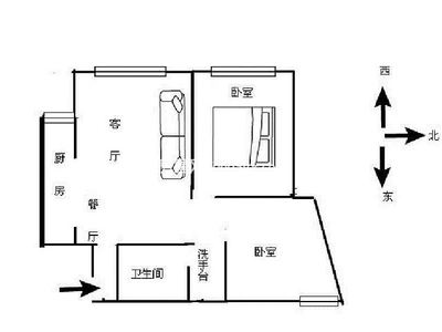卫生间在正西
