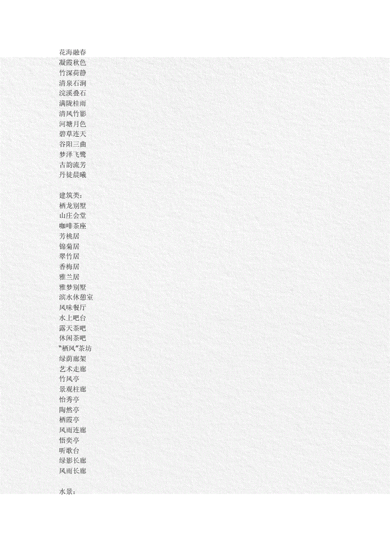 园林名字大全