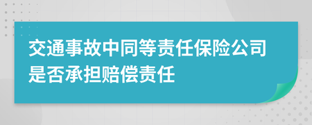 交通事故同等责任保险怎么赔