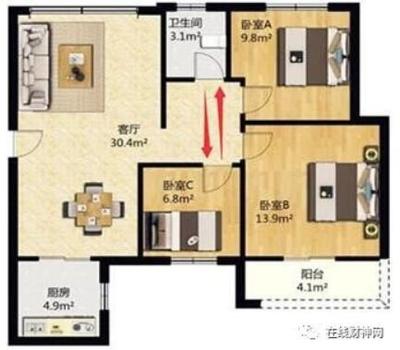 厨房门厕所门对着客厅