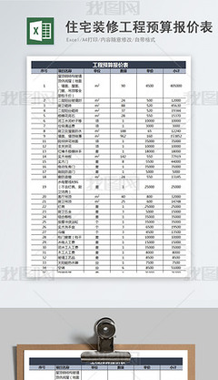 装饰装修报价表