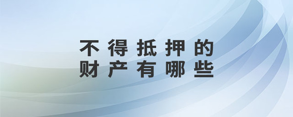 不得抵押的财产